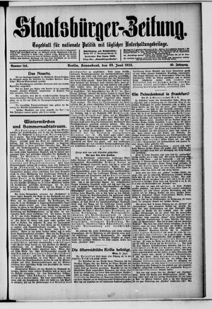 Staatsbürger-Zeitung on Jun 22, 1912