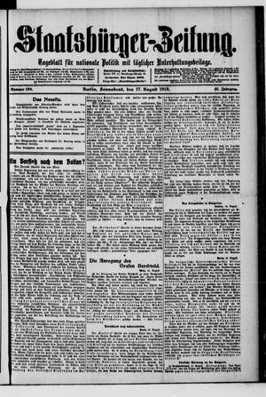Staatsbürger-Zeitung on Aug 17, 1912
