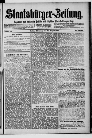 Staatsbürger-Zeitung vom 21.08.1912