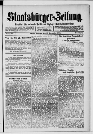 Staatsbürger-Zeitung vom 15.09.1912