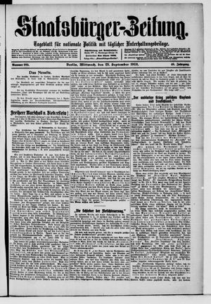 Staatsbürger-Zeitung on Sep 25, 1912