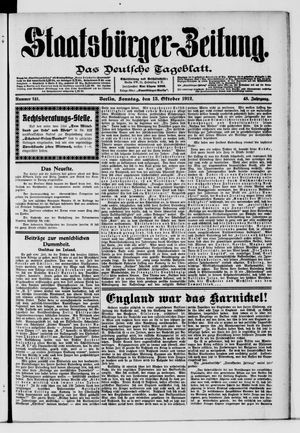 Staatsbürger-Zeitung vom 13.10.1912