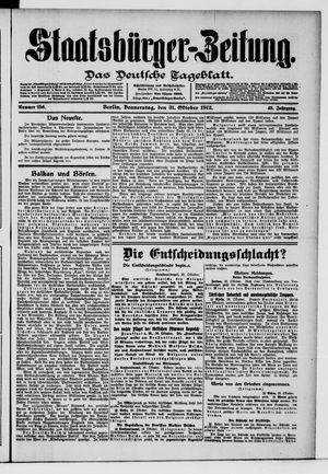 Staatsbürger-Zeitung vom 31.10.1912