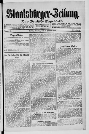 Staatsbürger-Zeitung on Jan 19, 1913