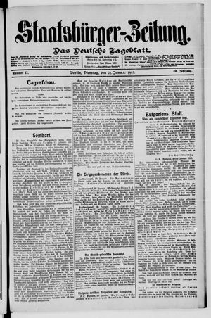 Staatsbürger-Zeitung on Jan 21, 1913