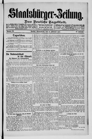 Staatsbürger-Zeitung on Feb 15, 1913