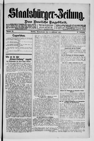 Staatsbürger-Zeitung vom 22.02.1913