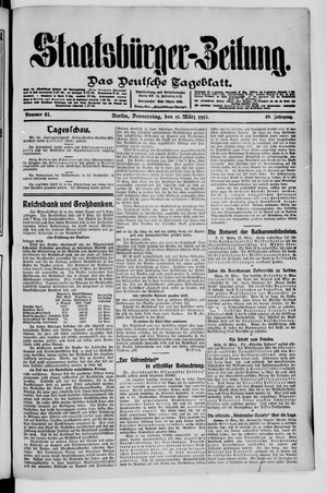 Staatsbürger-Zeitung on Mar 13, 1913