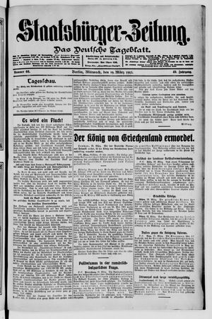 Staatsbürger-Zeitung on Mar 19, 1913