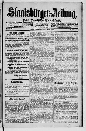 Staatsbürger-Zeitung on Apr 2, 1913