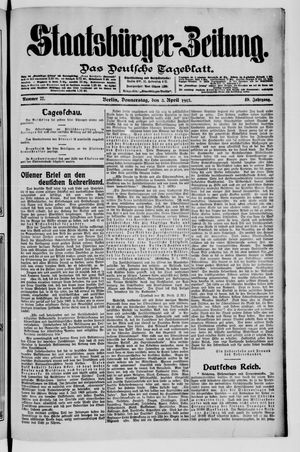 Staatsbürger-Zeitung on Apr 3, 1913