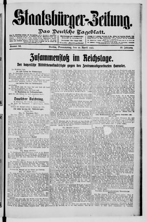 Staatsbürger-Zeitung on Apr 10, 1913