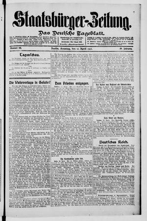 Staatsbürger-Zeitung on Apr 13, 1913
