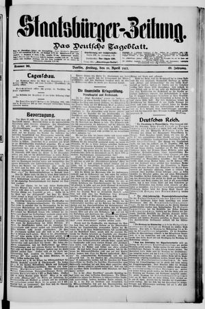 Staatsbürger-Zeitung on Apr 18, 1913