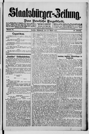 Staatsbürger-Zeitung on Apr 23, 1913
