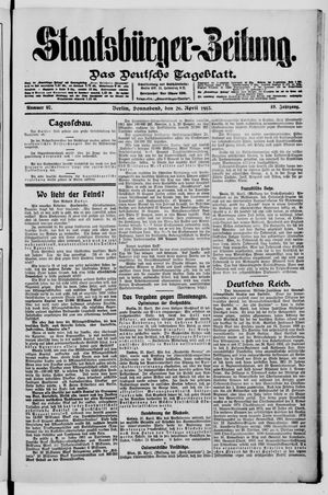 Staatsbürger-Zeitung on Apr 26, 1913