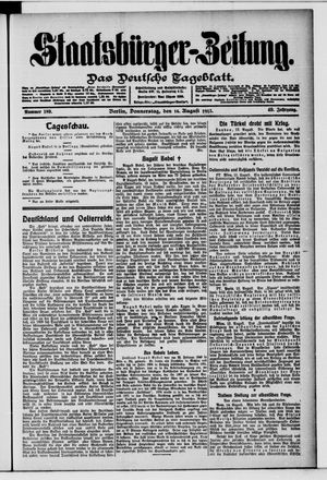 Staatsbürger-Zeitung vom 14.08.1913