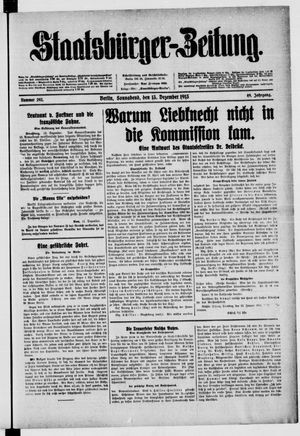 Staatsbürger-Zeitung vom 13.12.1913