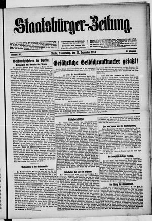Staatsbürger-Zeitung vom 25.12.1913
