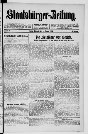 Staatsbürger-Zeitung on Jan 14, 1914