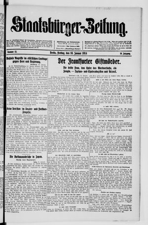 Staatsbürger-Zeitung on Jan 16, 1914