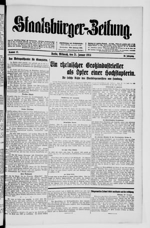 Staatsbürger-Zeitung on Jan 21, 1914
