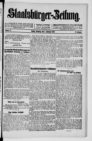 Staatsbürger-Zeitung on Feb 1, 1914