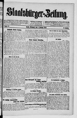 Staatsbürger-Zeitung on Feb 4, 1914