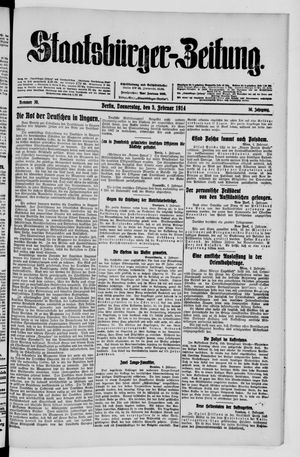 Staatsbürger-Zeitung on Feb 5, 1914
