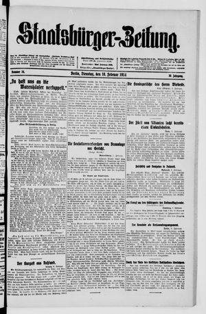 Staatsbürger-Zeitung on Feb 10, 1914