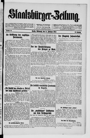 Staatsbürger-Zeitung vom 11.02.1914
