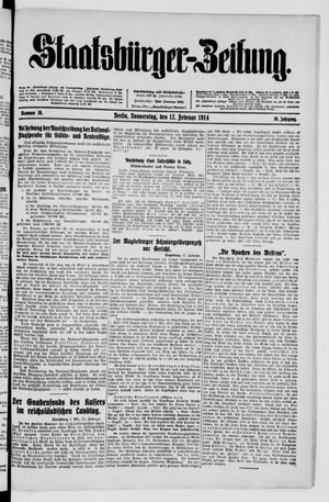 Staatsbürger-Zeitung on Feb 12, 1914