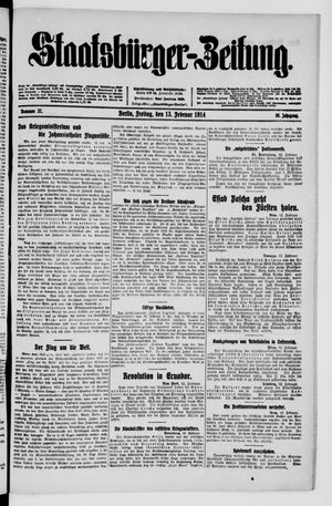 Staatsbürger-Zeitung on Feb 13, 1914