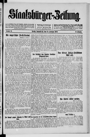 Staatsbürger-Zeitung on Feb 14, 1914