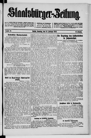 Staatsbürger-Zeitung on Feb 15, 1914
