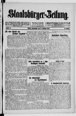 Staatsbürger-Zeitung on Feb 21, 1914