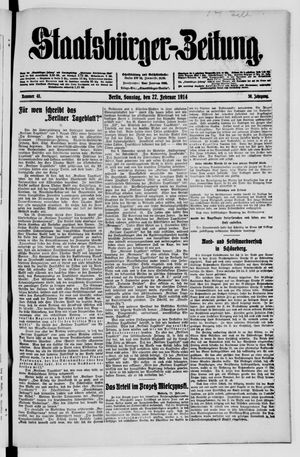 Staatsbürger-Zeitung vom 22.02.1914