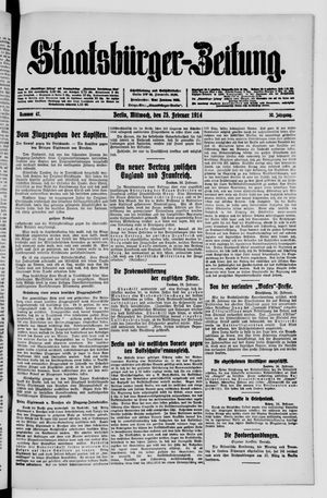 Staatsbürger-Zeitung vom 25.02.1914