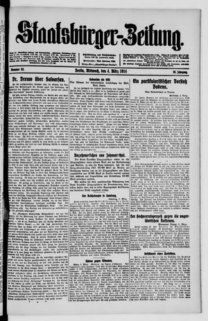 Staatsbürger-Zeitung on Mar 4, 1914