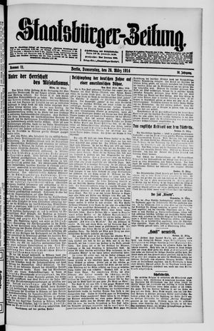 Staatsbürger-Zeitung on Mar 26, 1914