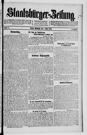 Staatsbürger-Zeitung on Apr 1, 1914