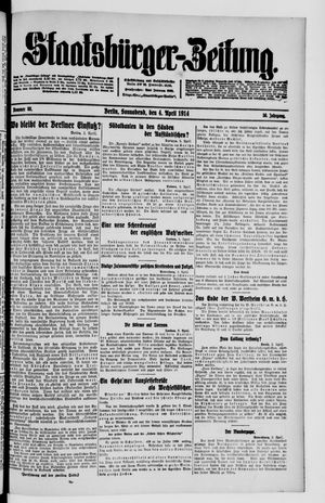 Staatsbürger-Zeitung on Apr 4, 1914