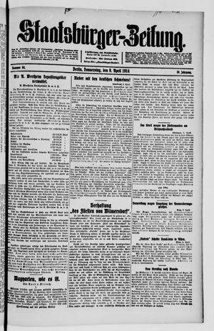 Staatsbürger-Zeitung on Apr 9, 1914