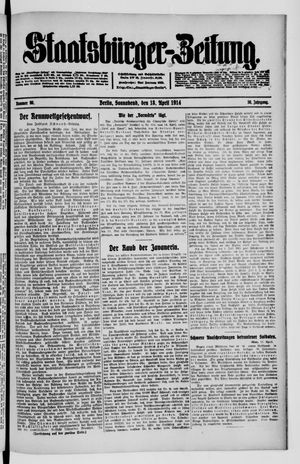 Staatsbürger-Zeitung on Apr 18, 1914