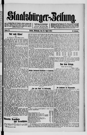 Staatsbürger-Zeitung vom 22.04.1914
