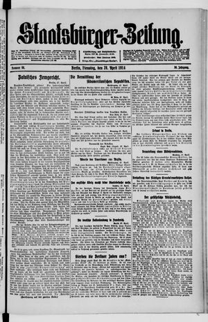 Staatsbürger-Zeitung on Apr 28, 1914