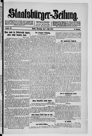 Staatsbürger-Zeitung on May 5, 1914