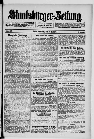 Staatsbürger-Zeitung vom 30.05.1914