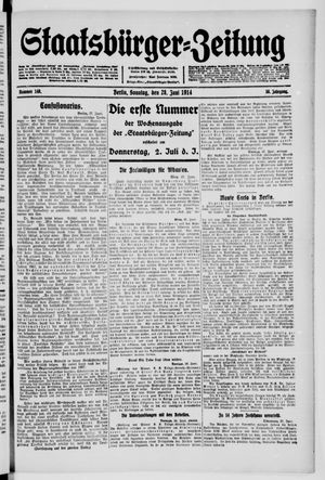 Staatsbürger-Zeitung vom 28.06.1914