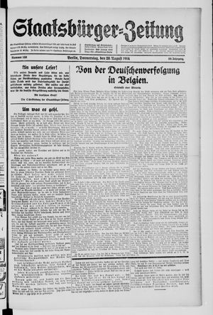 Staatsbürger-Zeitung vom 20.08.1914